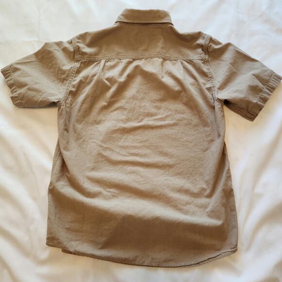Carhartt S Loose Fit 104369-256 Short Sleeve Tan Chambray Work Shirt 100% Cotton - Picture 10 of 10